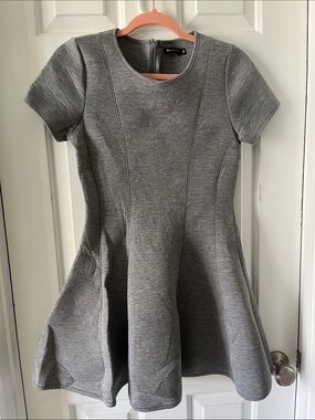 Rosebullet Grey Fit-and-Flare Knit Dress